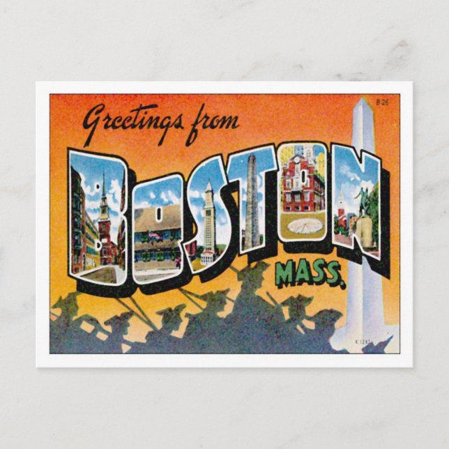 Greetings From Boston Massachusetts Postcard (Front)