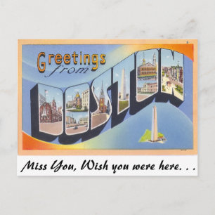 Greetings from Boston Postcard