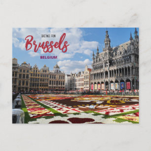 Greetings from Brussels Belgium Travel Postcard