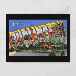 Greetings from Burlington North Carolina Postcard