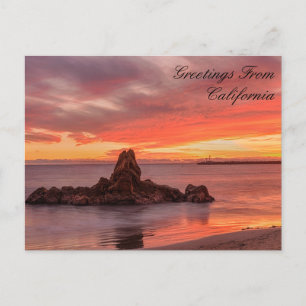 Greetings From California Beach Postcard