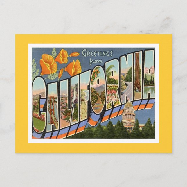 Greetings From California Postcard (Front)