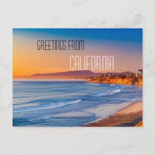 greetings from california postcard