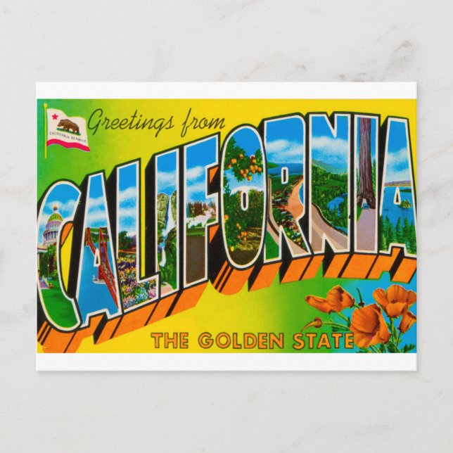 Greetings From California Postcard (Front)