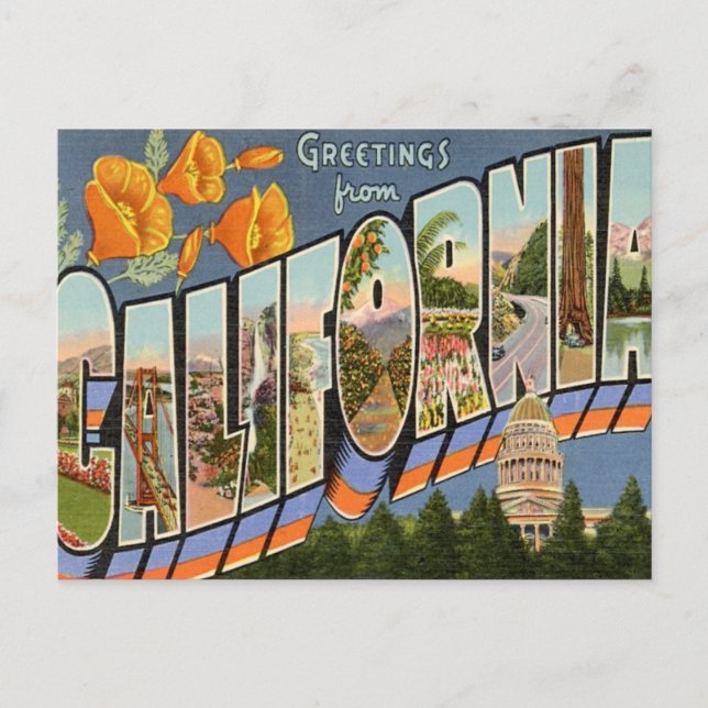 Greetings From California Postcard (Front)