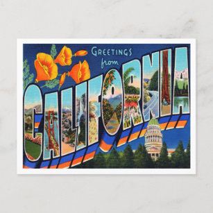 Greetings from California Travel Postcard