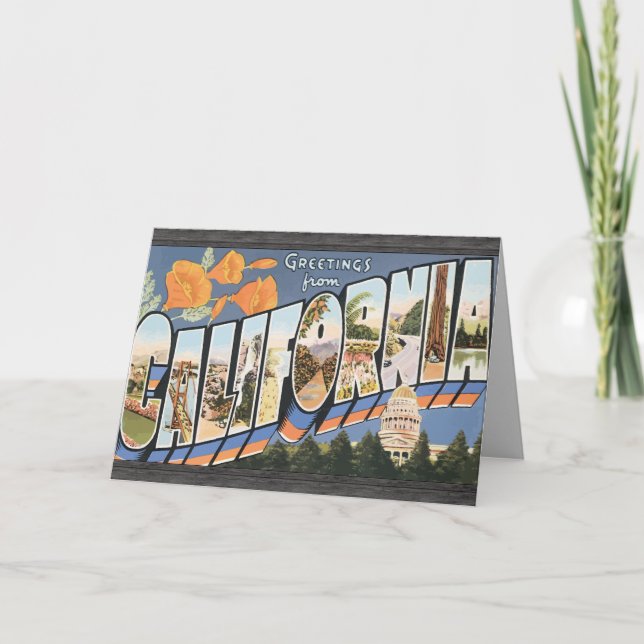 Greetings From California, Vintage Card (Front)