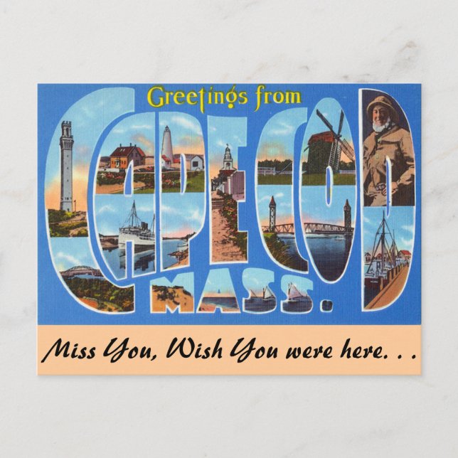 Greetings from Cape Cod Postcard (Front)