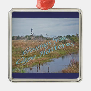 Greetings from Cape Hatteras OBX Metal Tree Decoration