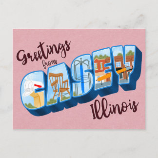 Greetings from Casey, Illinois Vintage Postcard