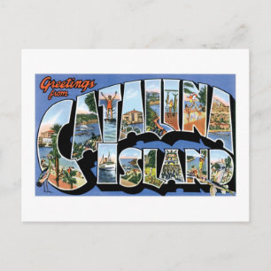 Greetings from Catalina Island, California Retro Postcard