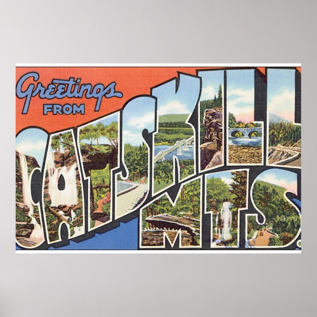 Greetings from Catskill Mts._Vintage Travel Poster (Front)