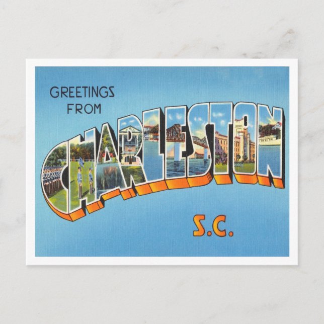 Greetings from Charleston, South Carolina Travel Postcard (Front)