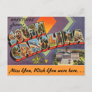 Greetings from Cherry South Carolina Postcard