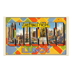 Greetings from Chicago, Illinois, Photo Print