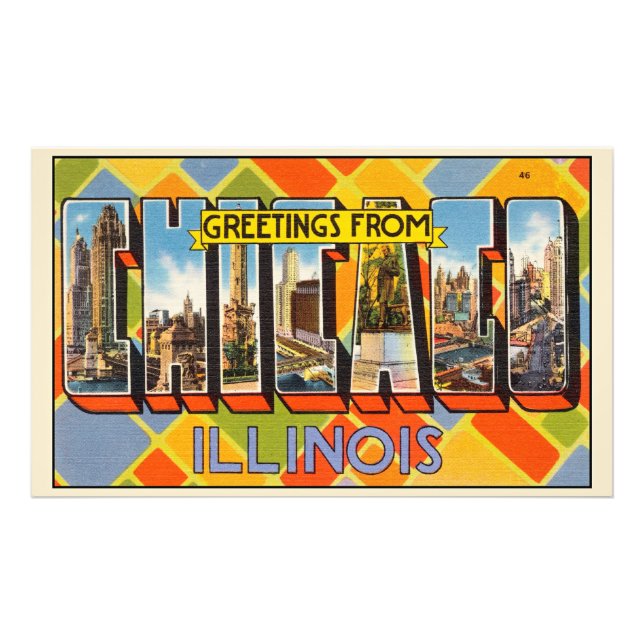 Greetings from Chicago, Illinois, Photo Print (Front)