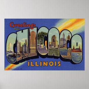 Greetings from Chicago Illinois Poster
