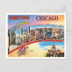 Greetings from Chicago, Illinois Vintage Travel Postcard