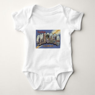 Greetings from Chicago Large Letter vintage theme Baby Bodysuit