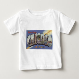 Greetings from Chicago Large Letter vintage theme Baby T-Shirt