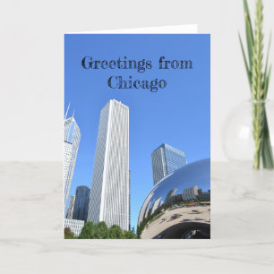 Greetings from Chicago Skyline Blank Card