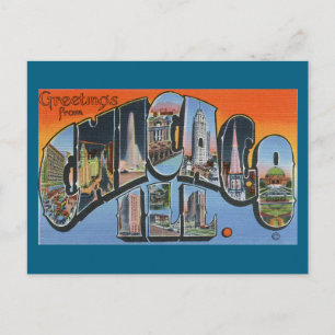 Greetings from Chicago Travel Postcard