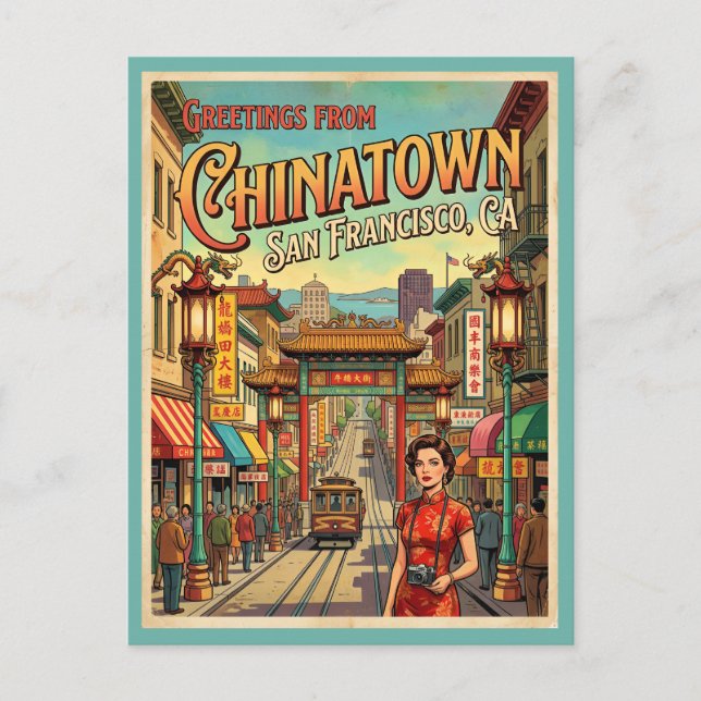 Greetings From Chinatown San Francisco Postcard (Front)