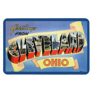 Greetings from Cleveland, Ohio Vintage Postcard Magnet