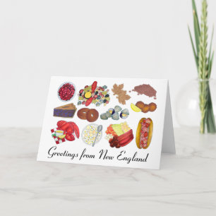 Greetings from Coastal New England Food Cuisine Card