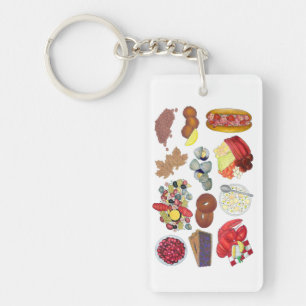 Greetings from Coastal New England Food Cuisine Key Ring