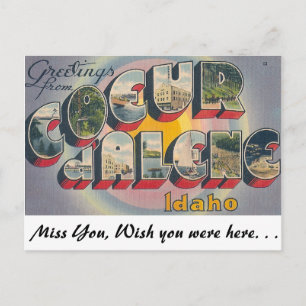 Greetings from Coeur d'Alene, Idaho Postcard