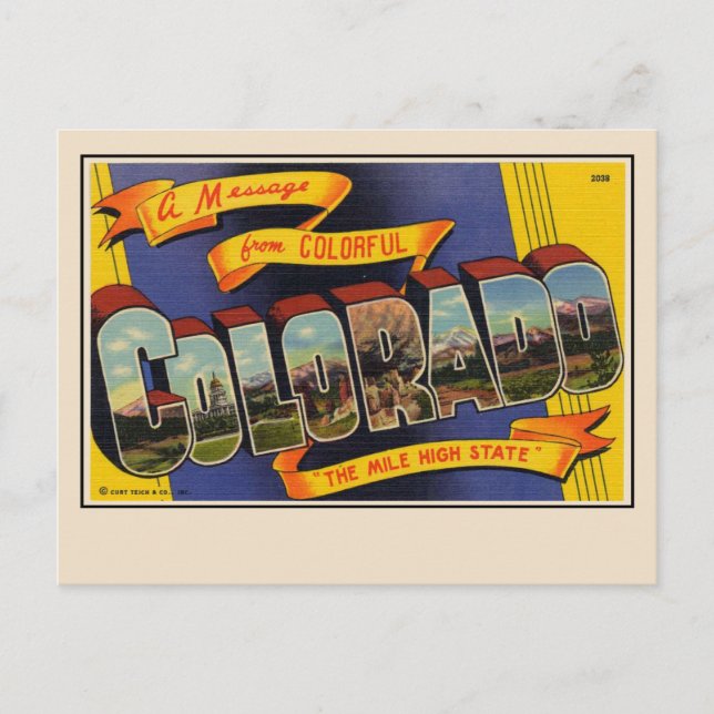 Greetings from Colorado Large Letter Postcard (Front)