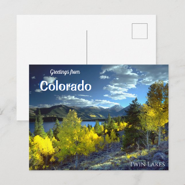 Greetings from Colorado Twin Lakes Postcard (Front/Back)