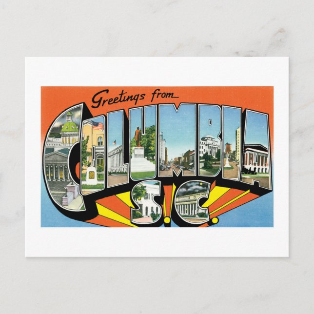 Greetings from Columbia, South Carolina! Postcard (Front)