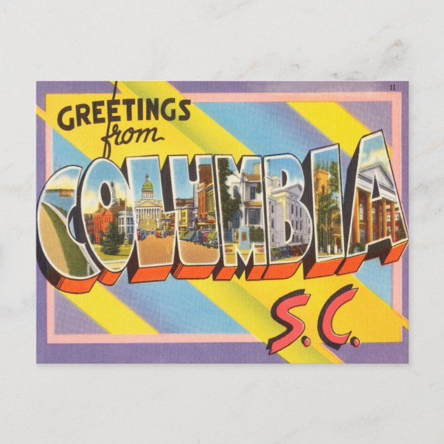 Greetings from Columbia, South Carolina Travel Postcard (Front)