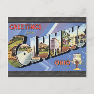 Greetings From Columbus Ohio, Vintage Postcard