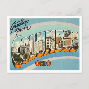 Greetings from Columbus, Ohio Vintage Travel Postcard