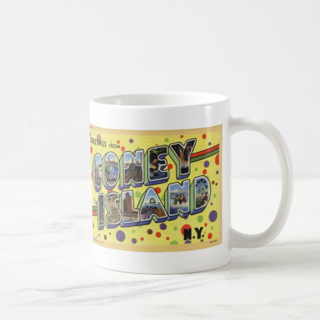 Greetings from Coney Island Vintage Postcard Mug (Right)