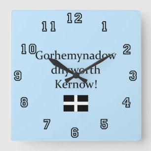 Greetings from Cornwall in Cornish Language Square Wall Clock
