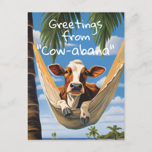 Greetings from "Cow-abana" Holiday Postcard