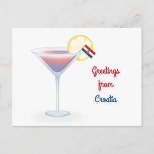Greetings From Croatia Cocktail Holiday Card