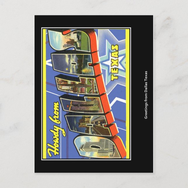 Greetings from Dallas Texas Postcard (Front)