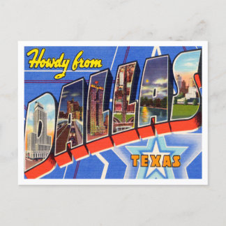 Greetings from Dallas, Texas Vintage Travel Postcard