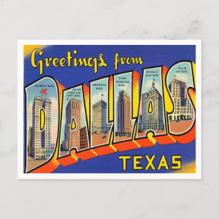 Greetings from Dallas, Texas Vintage Travel Postcard