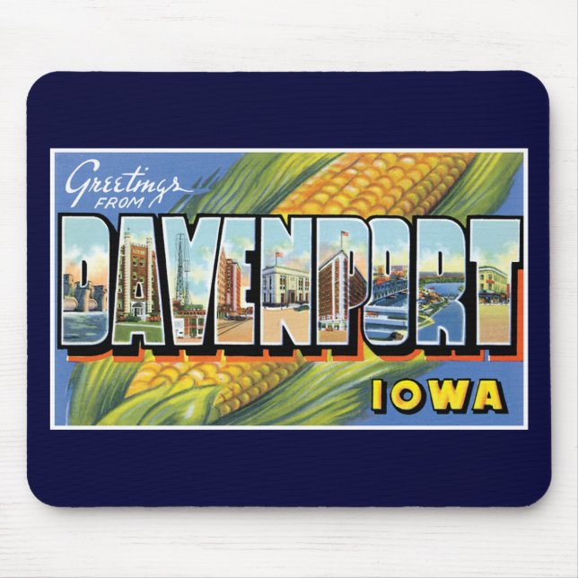 Greetings from Davenport, Iowa! Mouse Mat (Front)