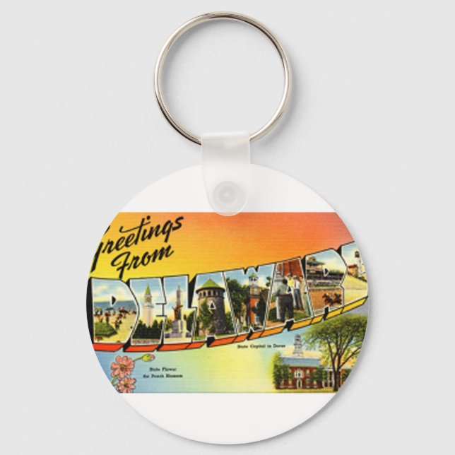 Greetings From Delaware Key Ring (Front)