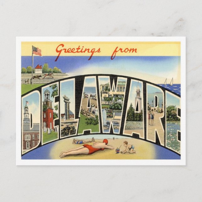 Greetings From Delaware Postcard (Front)