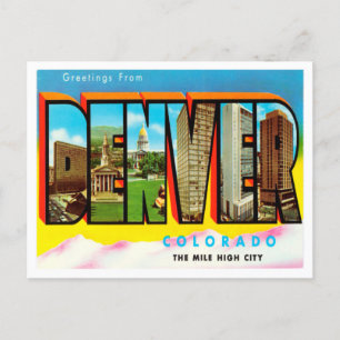 Greetings from Denver, Colorado Vintage Travel Postcard