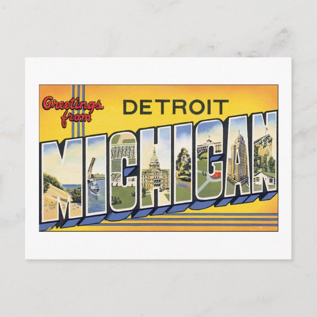 Greetings from Detroit, Michigan Postcard (Front)