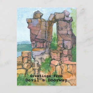 Greetings From Devil's Doorway Wisconsin Lake  Postcard